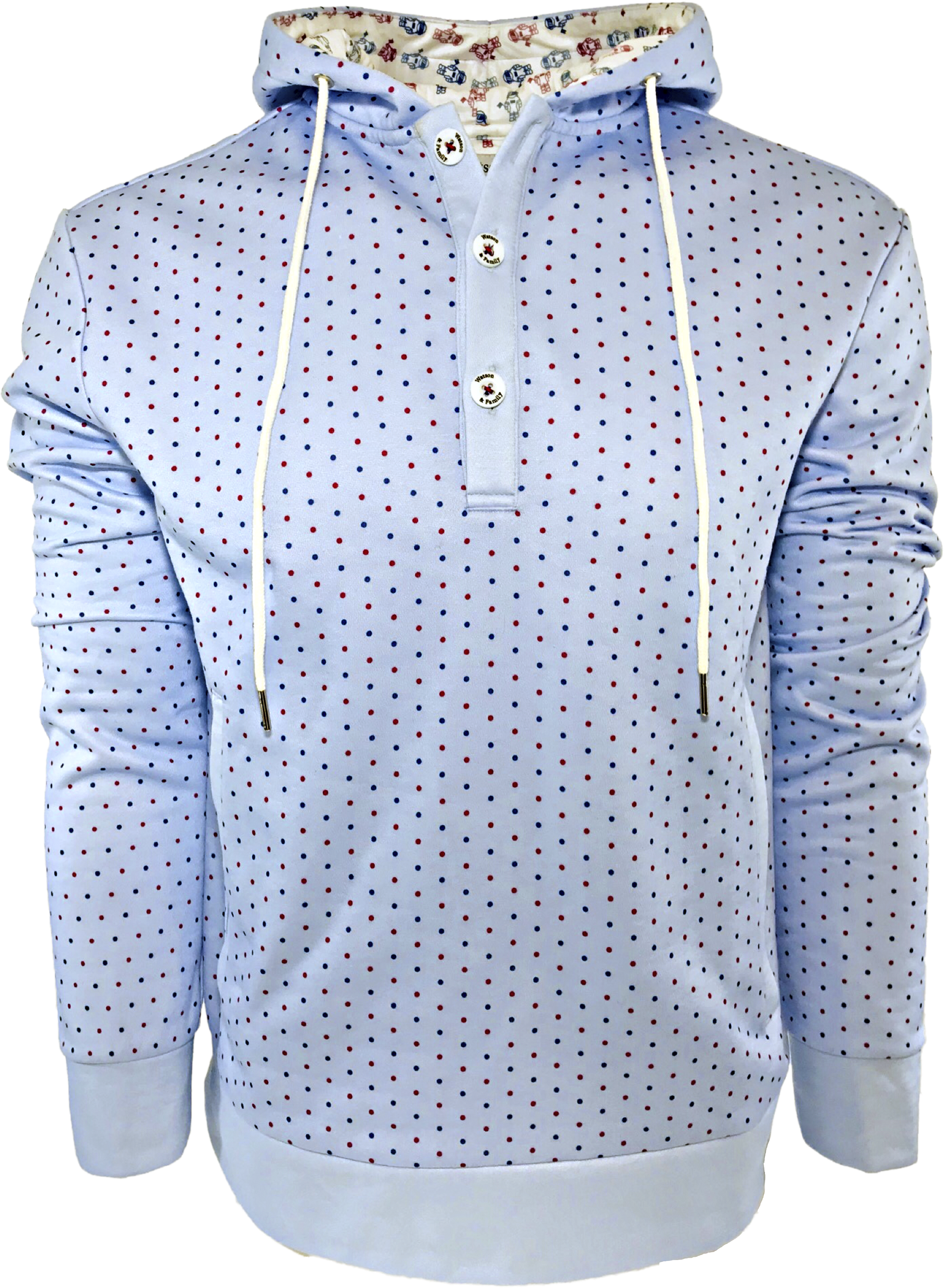 Watson Family Red Blue Dot Hoodie - Polka Dot (4501x4500), Png Download