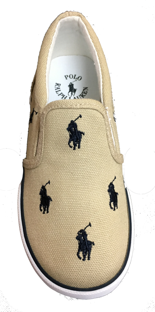 Polo Ralph Lauren Kids' "bal Harbour Repeat" Canvas - Slip-on Shoe (509x1024), Png Download