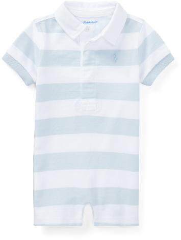 Baby Ralph Lauren Cotton Mesh Shortall Authentic - Polo Shirt (506x630), Png Download