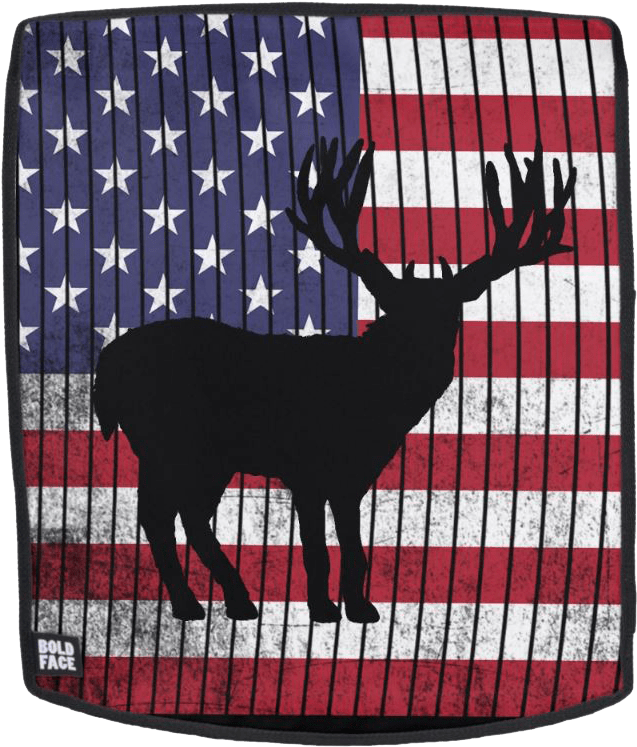 Deer Silhouette Patriotic Backpack2 - Elk (835x853), Png Download