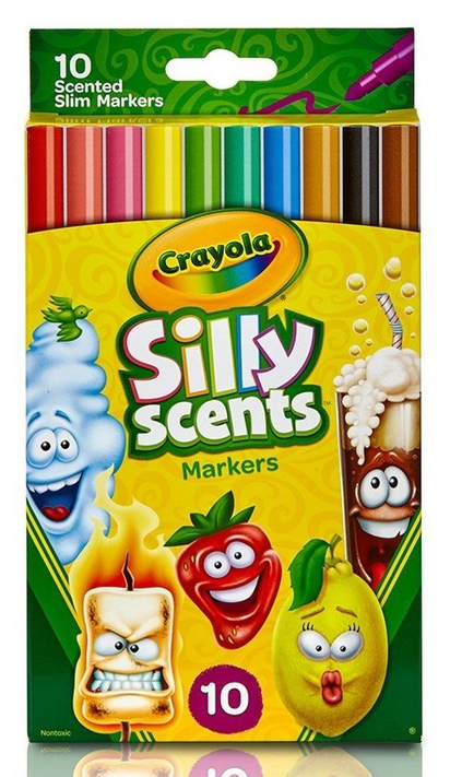 Crayola Silly Scents Slim Markers 10pc - Crayola Silly Scents Markers 10 (710x710), Png Download