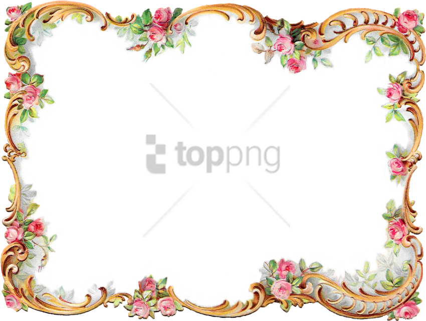 Free Png 15 Frame Borders For Free On Mbtskoudsalg - Flower Frame And Borders (850x641), Png Download
