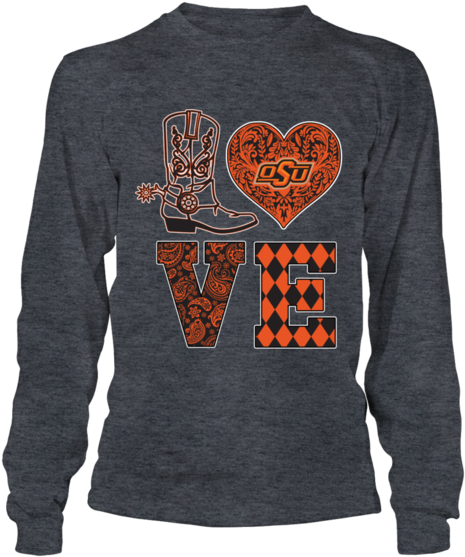 Oklahoma State Cowboys Love Boot Lace Heart Orange - Once A Tiger Always A Tiger Shirts (600x600), Png Download
