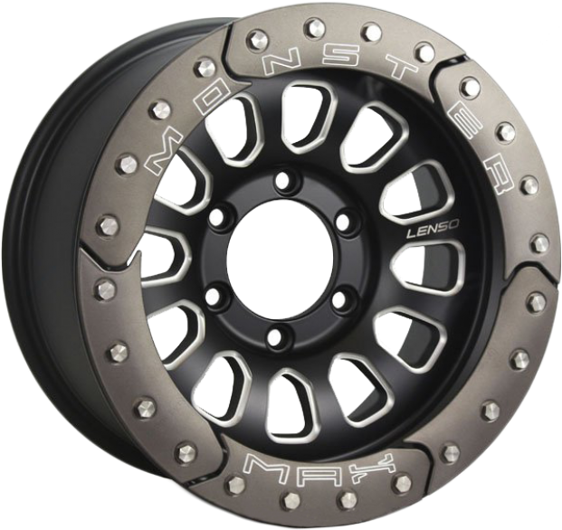 /27092016/lenso Max-monster Matte Black With Chamfer - Lenso Max Monster (622x622), Png Download