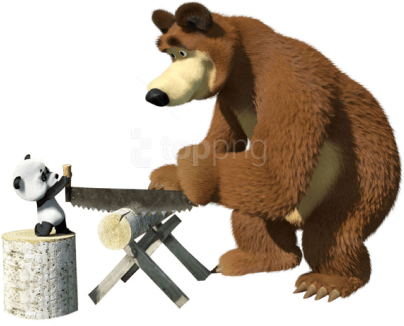 Free Png Download Masha And The Bear Cartoon Transparent - Masha E Orso Adesivi Da Stampare (850x706), Png Download