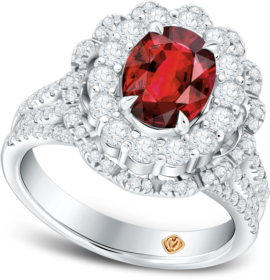 Ladies Ring Ruby - Engagement Ring (1000x1000), Png Download
