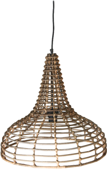 Hanging Rattan Ceiling Light - Rattan (480x791), Png Download