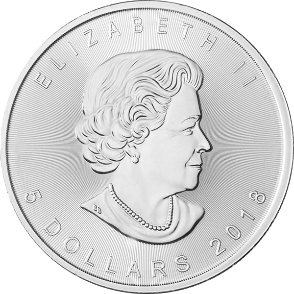 2018 1 Oz Canadian Silver Maple Leaf Reverse - Canadian Silver Maple Leaf (600x600), Png Download