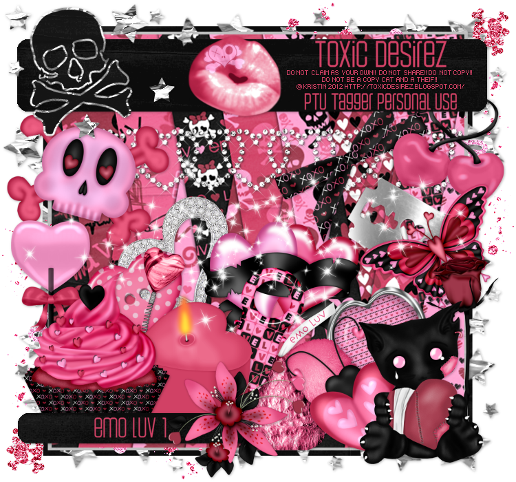 Larger Image - Emo Scrap Kit Free (750x700), Png Download