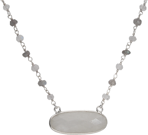 Moonstone Labradorite Sterling Silver Necklace - Necklace (650x650), Png Download