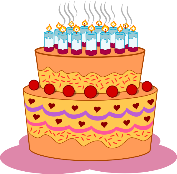 Graphic Freeuse Layered Clip Art At Clker Com Vector - Birthday Cake Clip Art (600x588), Png Download