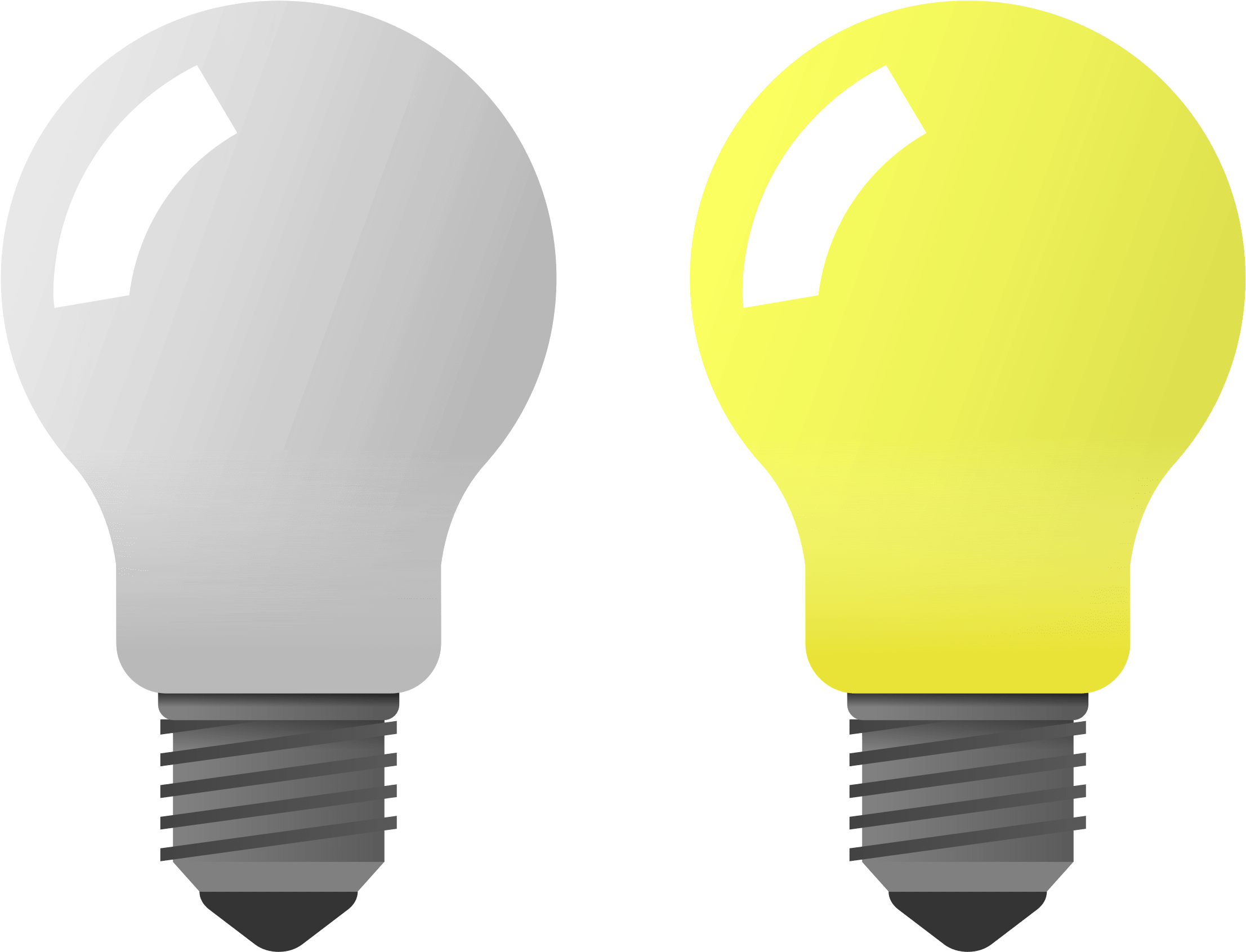 Bulb Clipart Lamp Pencil And In Color Bulb Clipart - Light Bulb On Off Png (2400x1812), Png Download