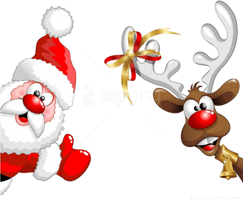 Free Png Download Santa C Clipart Png Photo Png Images - Babbo Natale E Renna (850x713), Png Download