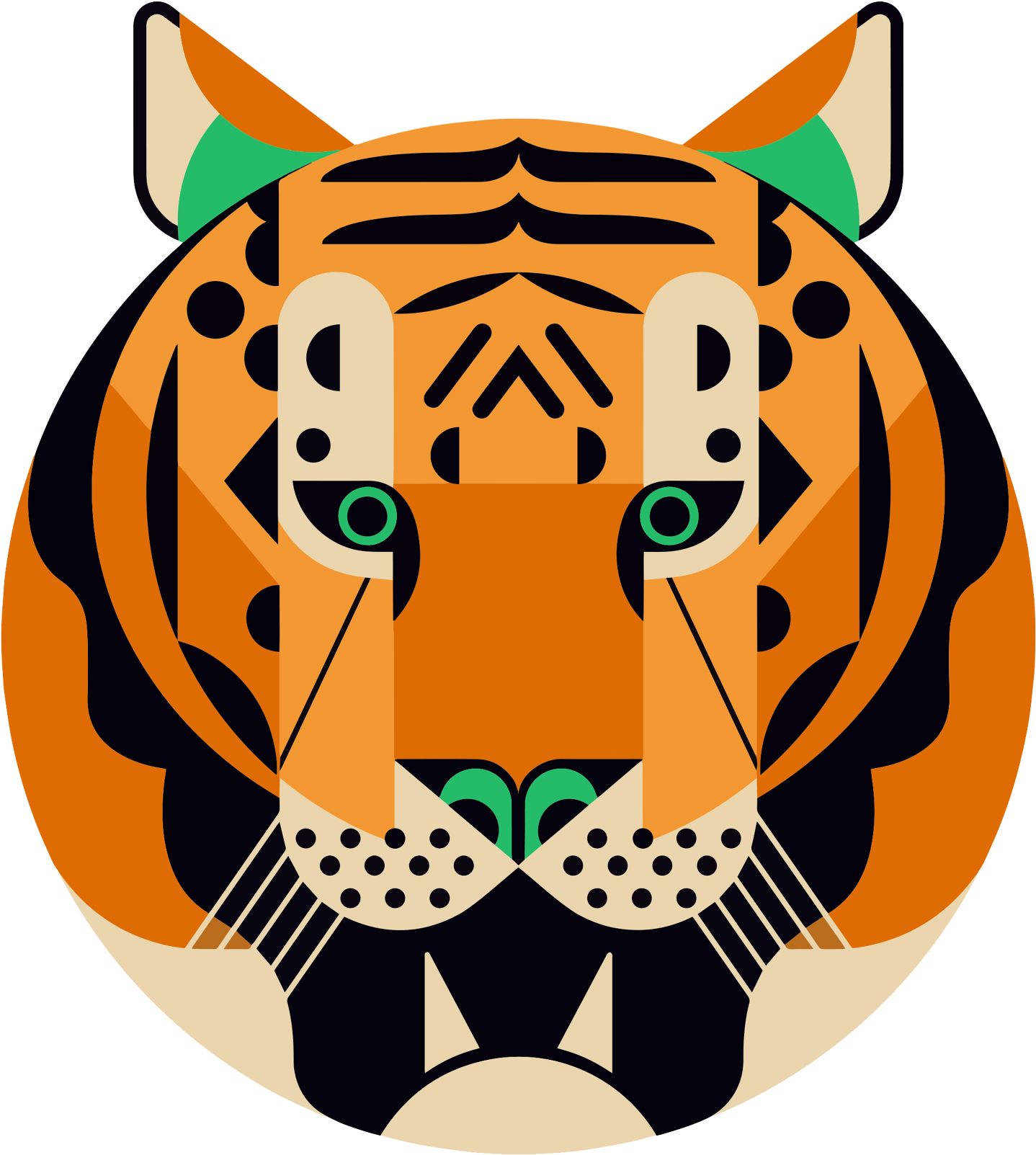 Strength Shaman Logo Owen Davey Illustration Art - Owen Davey Tiger (1600x1796), Png Download