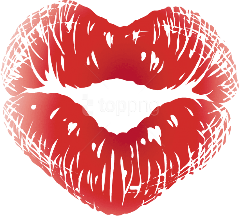 Free Png Lips Kiss Png Images Transparent - Red Kissing Lips Png (850x754), Png Download