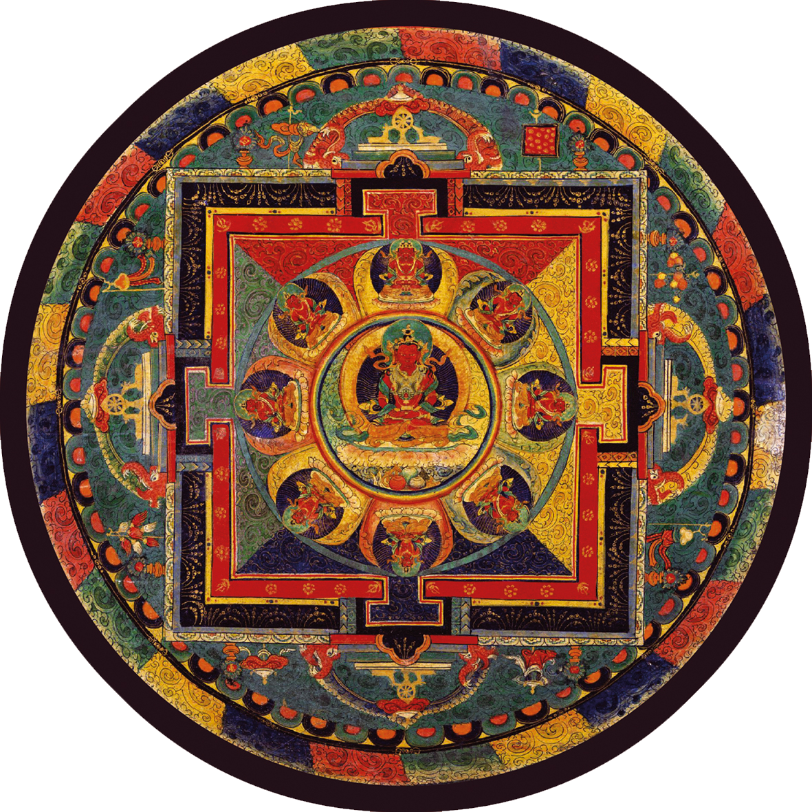 Svg Library Amitayus Buddha Ocean Of Mandalas - Amitayus Mandala (1181x1181), Png Download