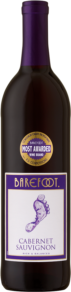 Cabernet Sauvignon Wine - Sweet Red Wine Barefoot (473x1200), Png Download