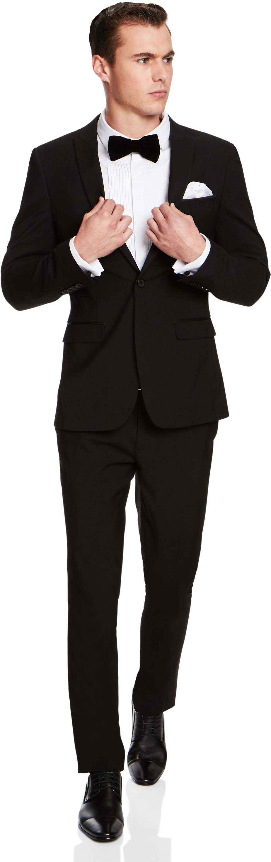 Black Aston Slim Fit Suit - Tuxedo (3000x3000), Png Download