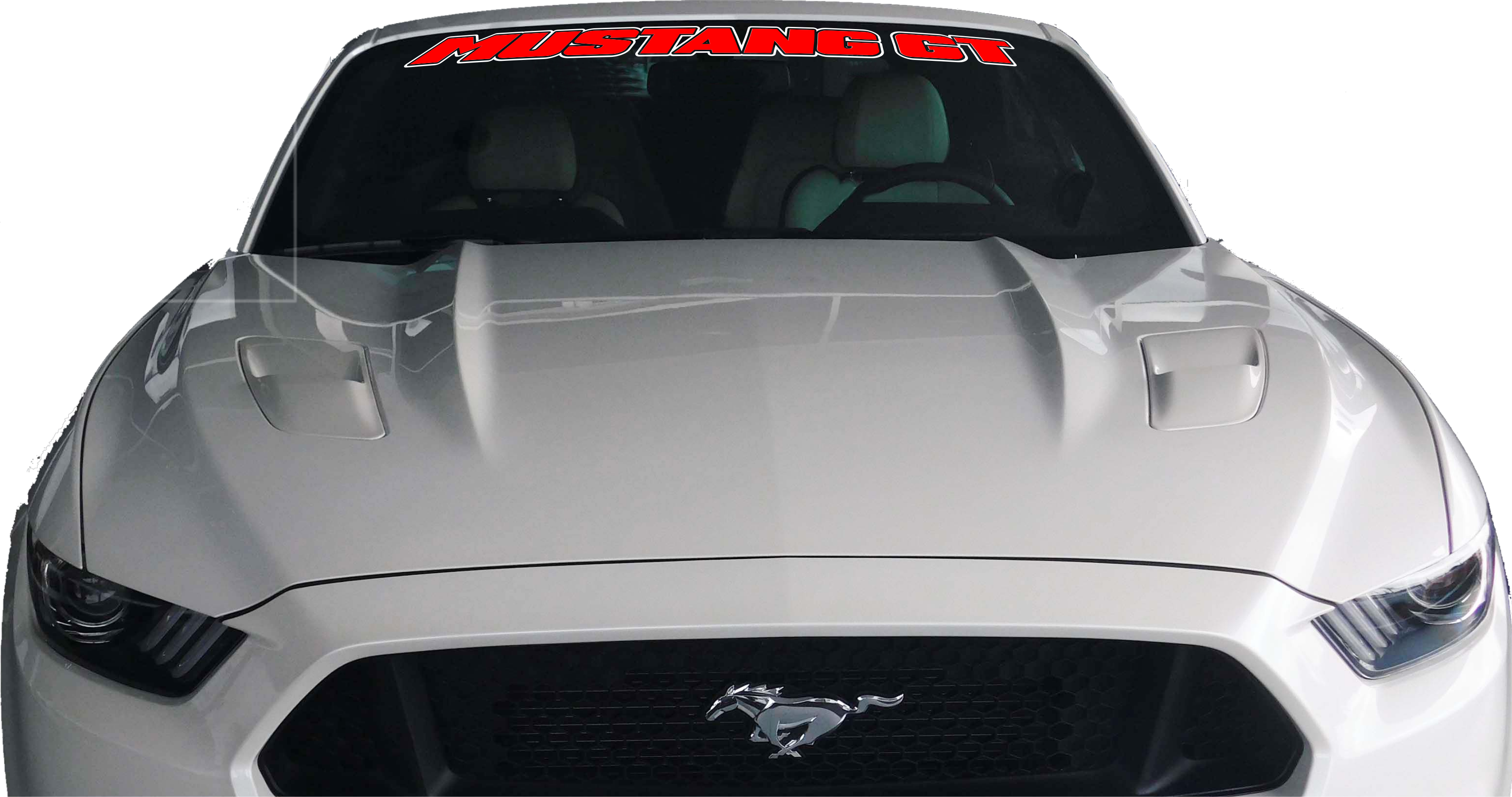 Mustang Gt Red Windshield Graphics - Ford Motor Company (3429x1808), Png Download