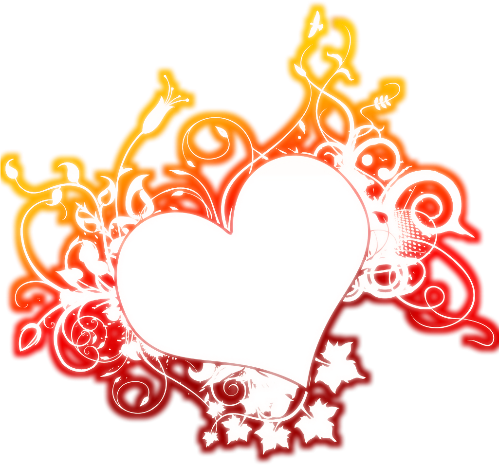 #neon #heart #hearts #fire #red #yellow #orange #love - Heart (1024x1024), Png Download