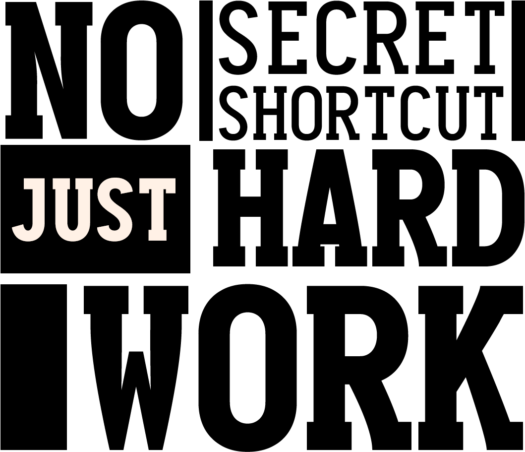 Just Hard Work - Black-and-white (1400x1400), Png Download
