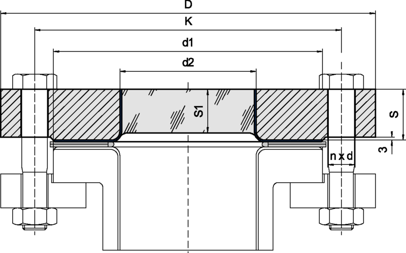 Metaglas® Glass Lined Flange - Din 11864 2 Form (800x500), Png Download
