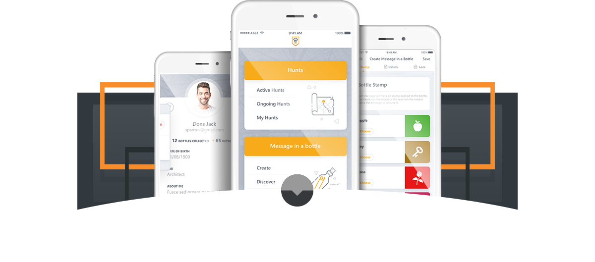 Create A Message In A Bottle - Iphone (1200x529), Png Download