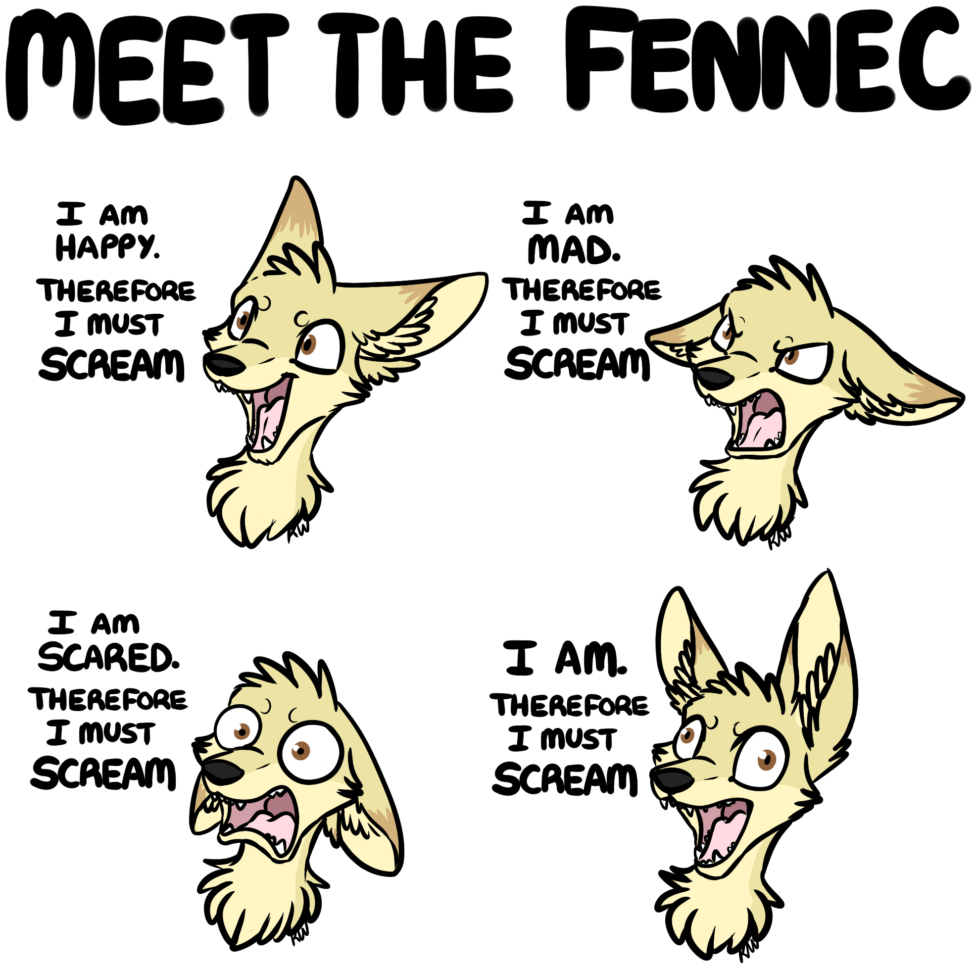 Meet The Fennec - Exist Therefore I Must Scream (2000x2000), Png Download