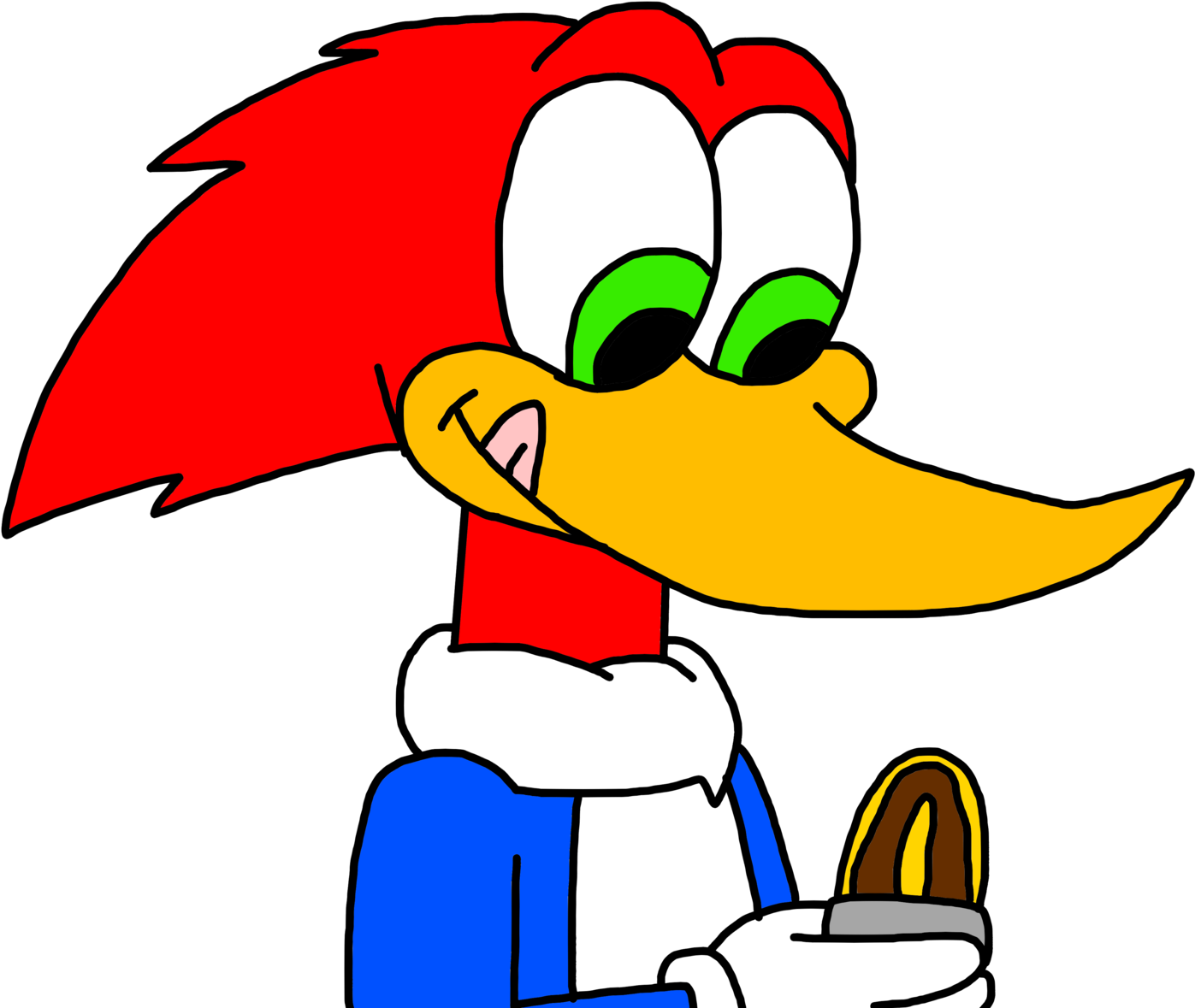 Woody Prepares To Eat Butter-scotchy Finger Pie By - Woody Woodpecker Eating (1600x1233), Png Download