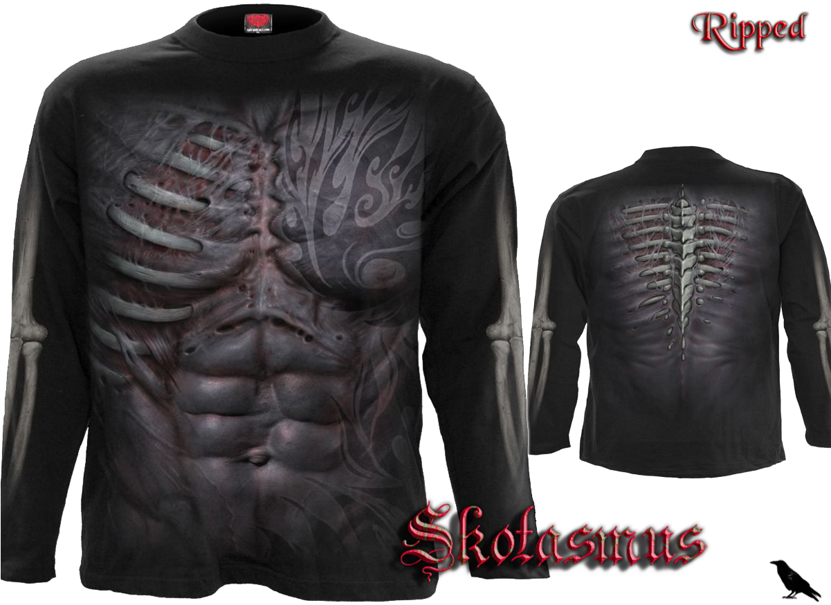 Ripped T-shirt, Hoodie, Longsleeve - Gothic (1200x895), Png Download