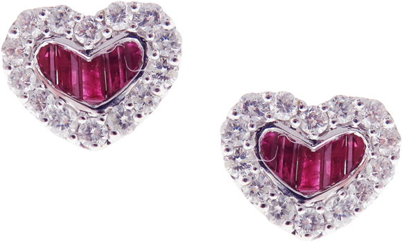 Adora Diamond Heart Studs - Earrings (620x824), Png Download