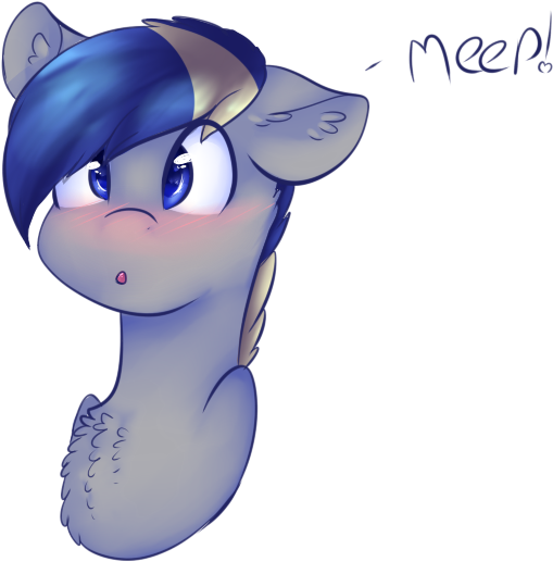 Angelic-shield, Blushing, Bust, Cute, Derpibooru Exclusive, - Cartoon (567x555), Png Download