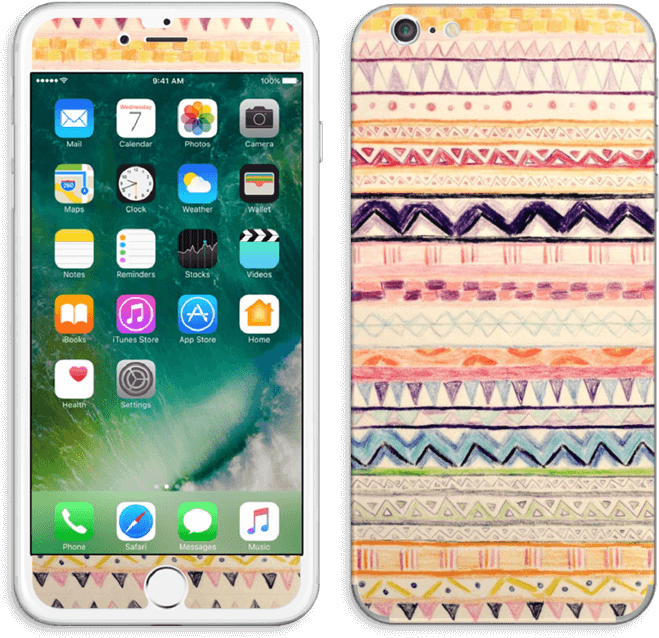 Hand Drawn Aztec Skin Iphone 6 Plus - Iphone 7 Plus 256gb Rosa (777x800), Png Download