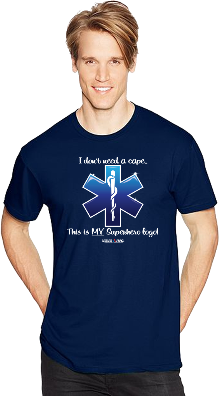 I Don't Need A Cape Superhero Emt Ems Star Of Life - Hanes Fatigue Green (1060x1346), Png Download