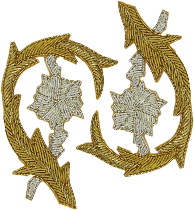 One Pair Of Gold Flower Repeat Patterns Gilt - Emblem (1200x799), Png Download