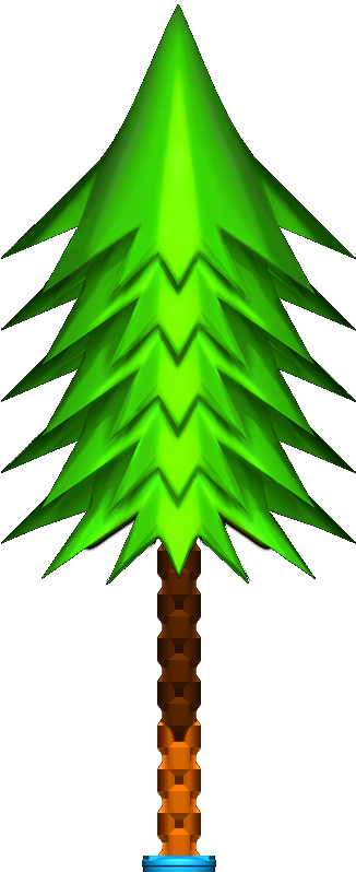 Sonic 2 Hill Top Tree (422x843), Png Download