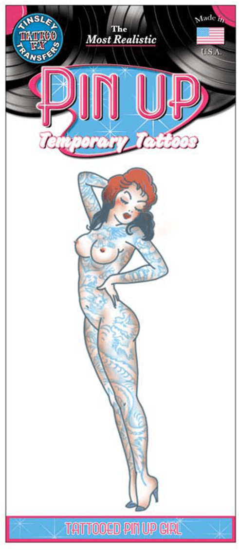 Tattooed Pin Up Tattoo - Tattoo (800x1268), Png Download