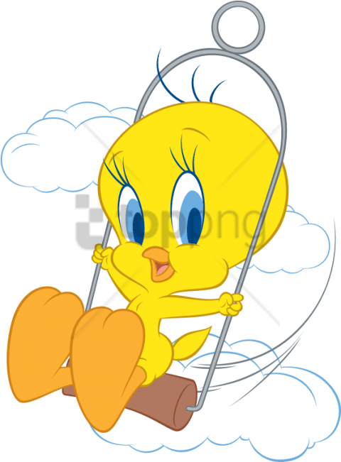 Free Png Tweety Bird On Swing Png Image With Transparent - Tweety On Swing (480x651), Png Download