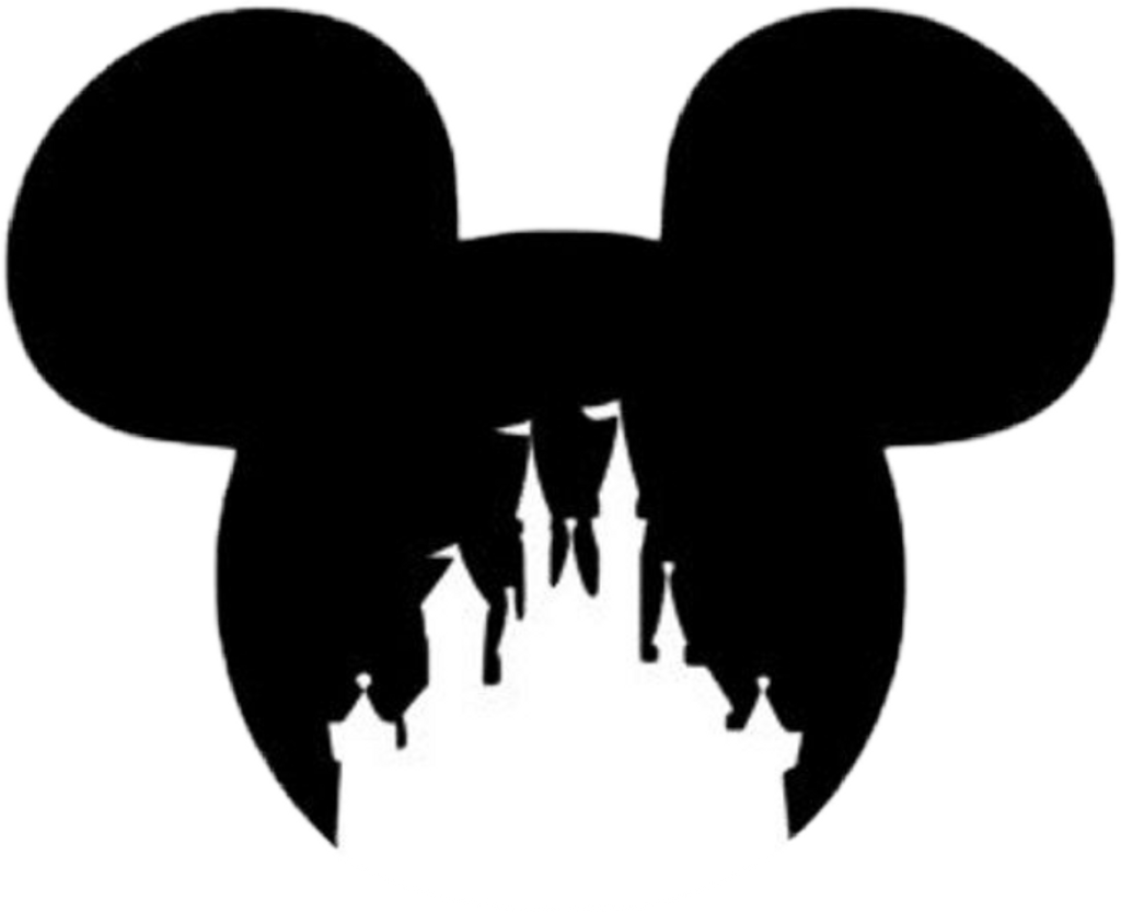 Mickeymouse Sticker - Mickey Disney Castle Silhouette (1024x833), Png Download