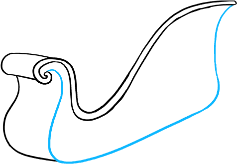 How To Draw Santa's Sleigh - Plot (680x678), Png Download