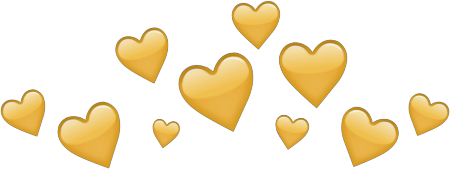 #crown #flowercrown #heart #hearts #yellow - Crown Heart Yellow (1024x1024), Png Download