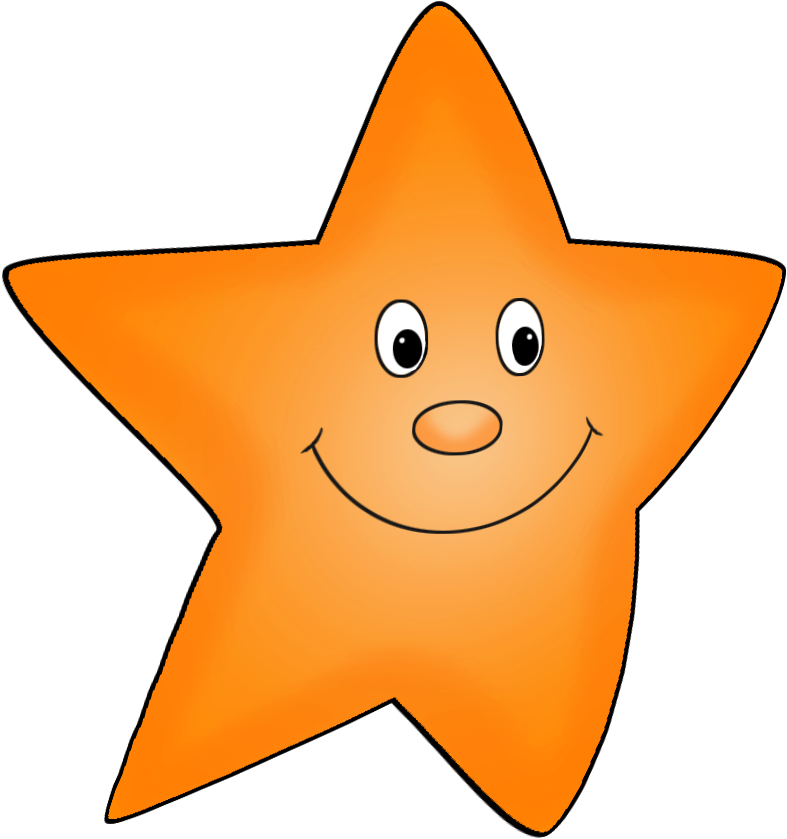 Orange Flower Clipart Cartoon Vector Cartoon Flower - Orange Stars Cartoon (893x983), Png Download