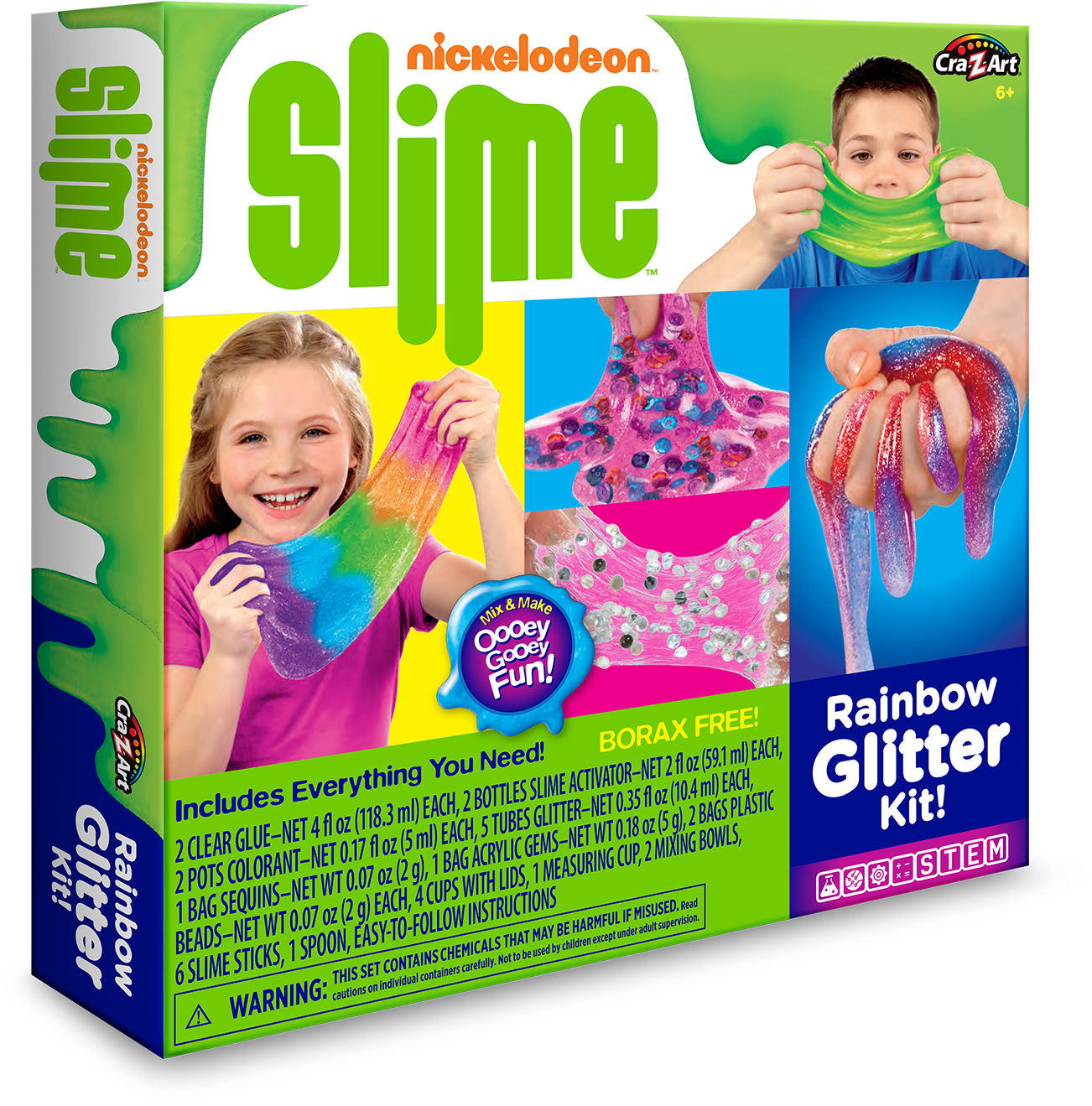 Nickelodeon Licensed Cra Z Art Rainbow Glitter Box - Cra-z-art (1500x1551), Png Download