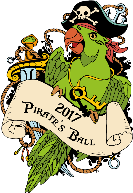 2017 Aug 12th Pirate's Ball Registration - Pirate And Parrot Tattoos (478x679), Png Download