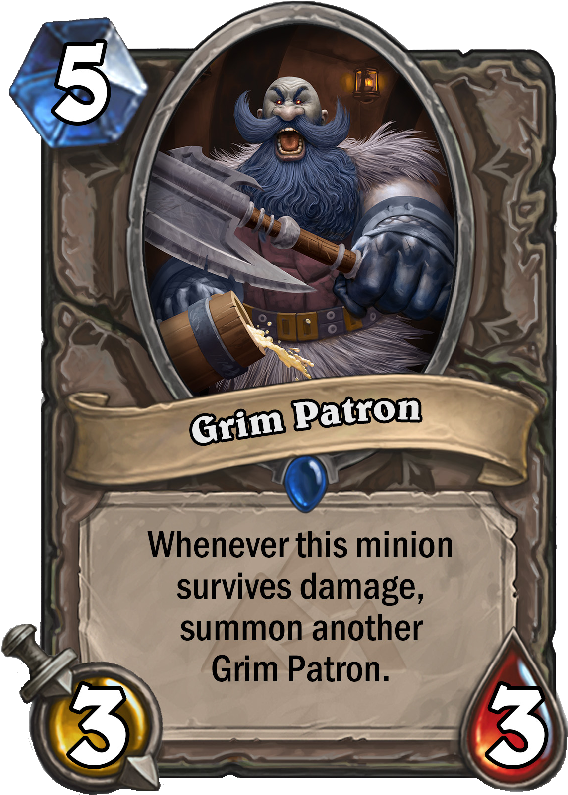 Grim Patron Transparent - Hearthstone First Cards (1145x1607), Png Download