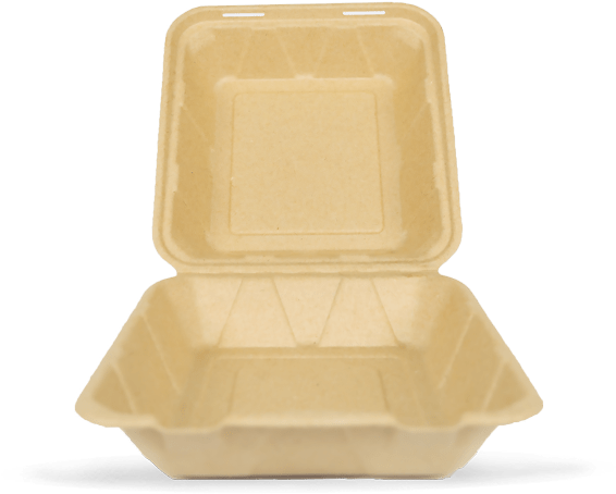 Tan Open Takeout Box - Biodegradable Containers Png (900x600), Png Download