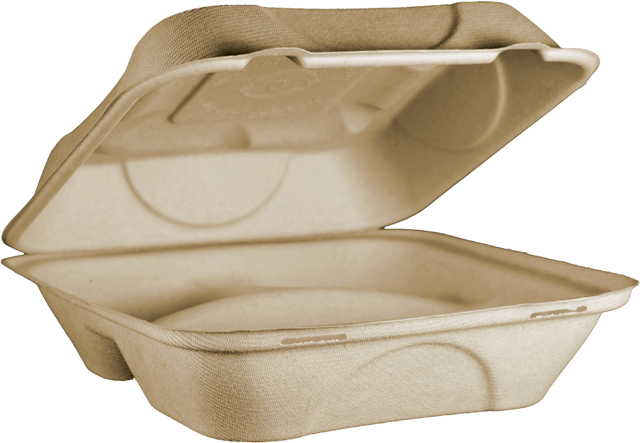9x9x3" Fiber Clamshell, 3-compt - Clamshell World Centric (1000x1000), Png Download