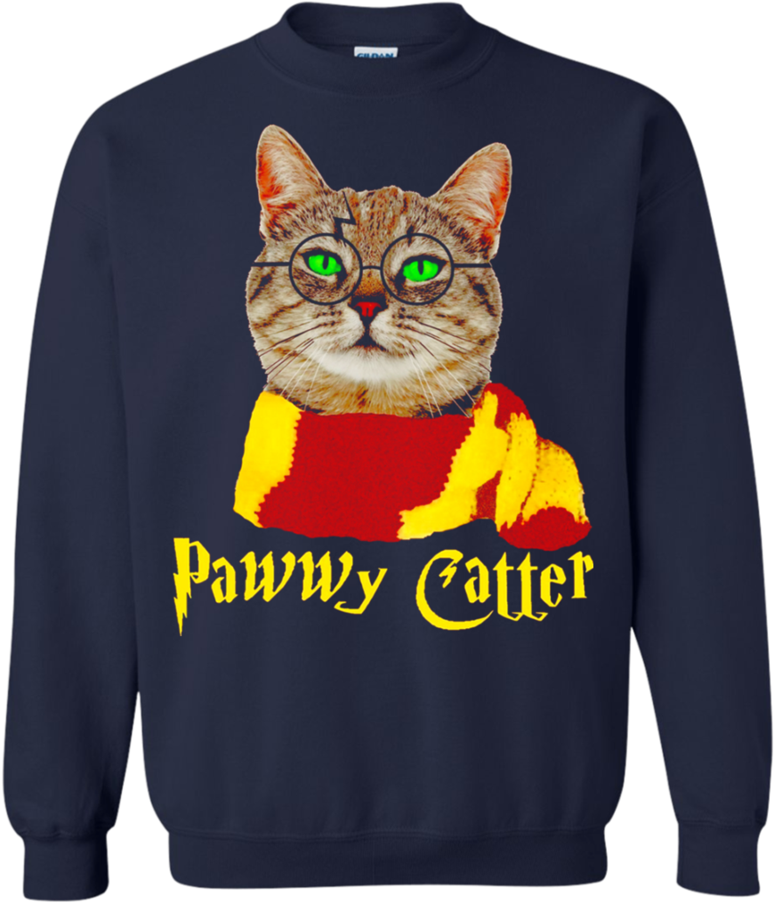 Pawwy Catter Wizard Funny Halloween Cat Shircat Lover - Harry Potter (1024x1024), Png Download