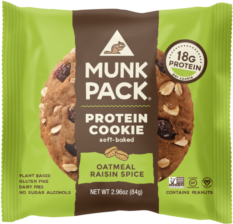 Oatmeal Raisin Spice - Munk Pack Protein Cookie (960x960), Png Download