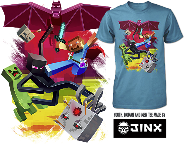 Jinx-tee - Minecraft Kids Shirt (640x508), Png Download